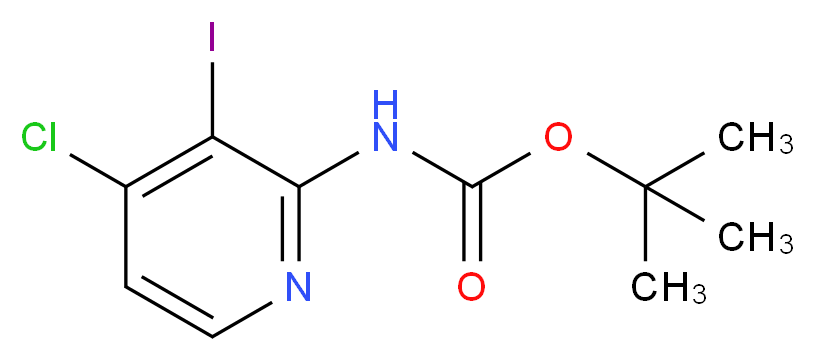 tert-butyl N-(4-chloro-3-iodopyridin-2-yl)carbamate_分子结构_CAS_868733-96-4