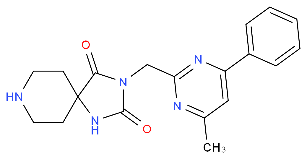 3-[(4-methyl-6-phenylpyrimidin-2-yl)methyl]-1,3,8-triazaspiro[4.5]decane-2,4-dione_分子结构_CAS_)