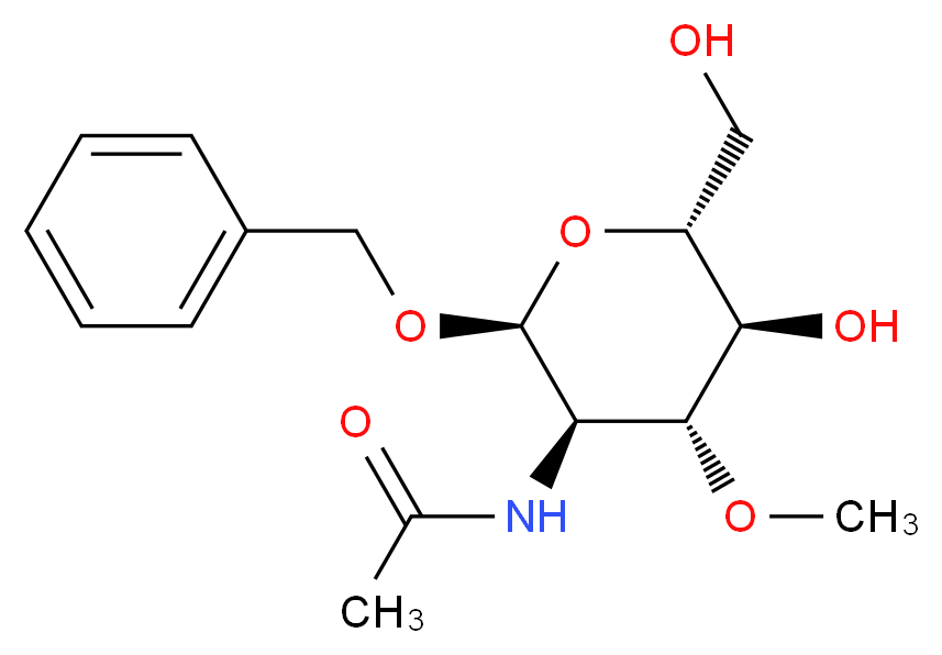 N-[(2S,3R,4R,5S,6R)-2-(benzyloxy)-5-hydroxy-6-(hydroxymethyl)-4-methoxyoxan-3-yl]acetamide_分子结构_CAS_93215-41-9