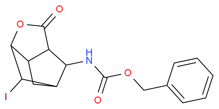 benzyl 2-iodo-5-oxo-4-oxatricyclo[4.2.1.0~3,7~]non-9-ylcarbamate_分子结构_CAS_)