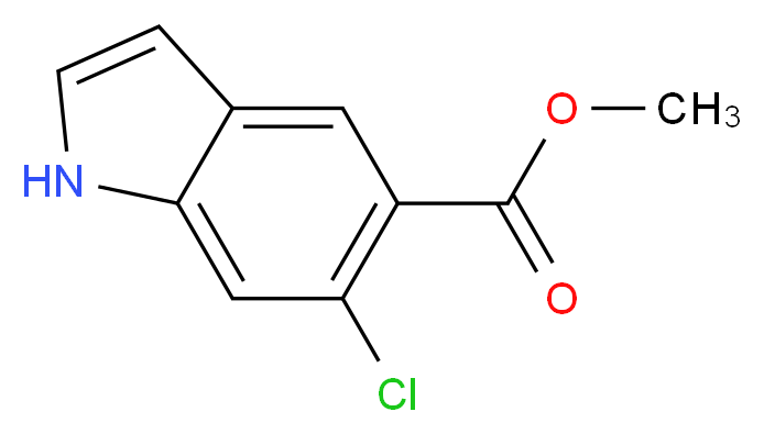 methyl 6-chloro-1H-indole-5-carboxylate_分子结构_CAS_162100-83-6