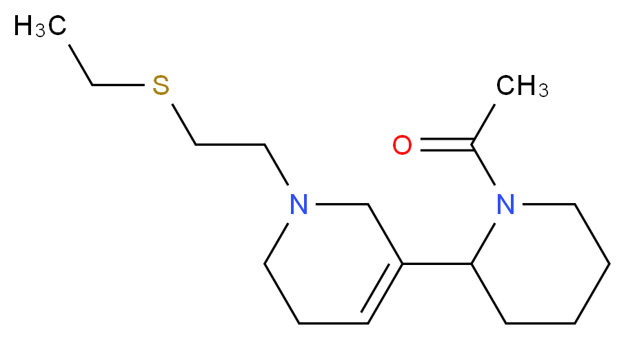 5-(1-acetylpiperidin-2-yl)-1-[2-(ethylthio)ethyl]-1,2,3,6-tetrahydropyridine_分子结构_CAS_)