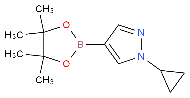 1-Cyclopropyl-4-(4,4,5,5-tetramethyl-1,3,2-dioxaborolan-2-yl)-1H-pyrazole_分子结构_CAS_1151802-22-0)