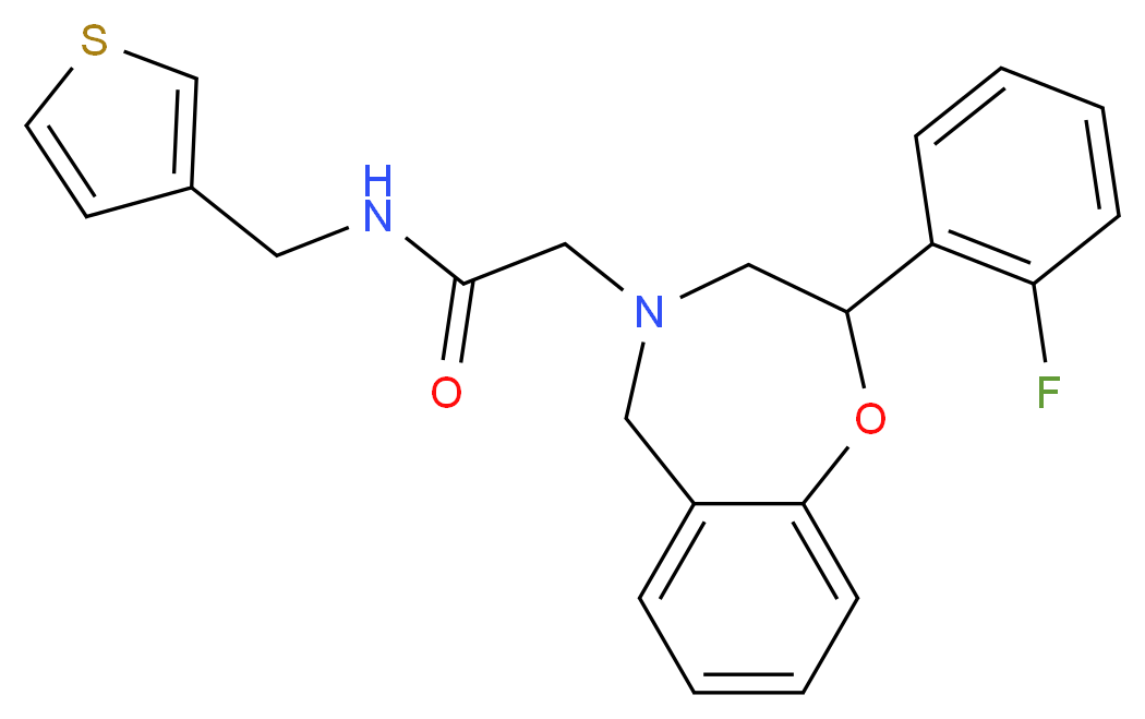 2-[2-(2-fluorophenyl)-2,3-dihydro-1,4-benzoxazepin-4(5H)-yl]-N-(3-thienylmethyl)acetamide_分子结构_CAS_)