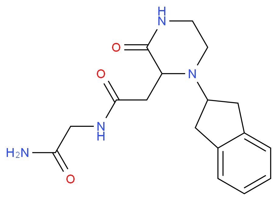 N~2~-{[1-(2,3-dihydro-1H-inden-2-yl)-3-oxo-2-piperazinyl]acetyl}glycinamide_分子结构_CAS_)