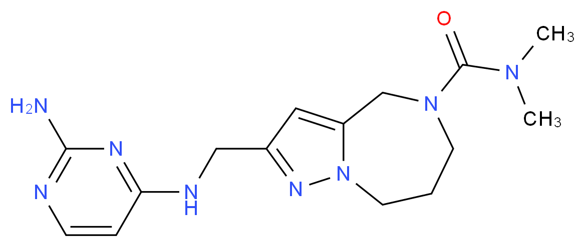 2-{[(2-aminopyrimidin-4-yl)amino]methyl}-N,N-dimethyl-7,8-dihydro-4H-pyrazolo[1,5-a][1,4]diazepine-5(6H)-carboxamide_分子结构_CAS_)