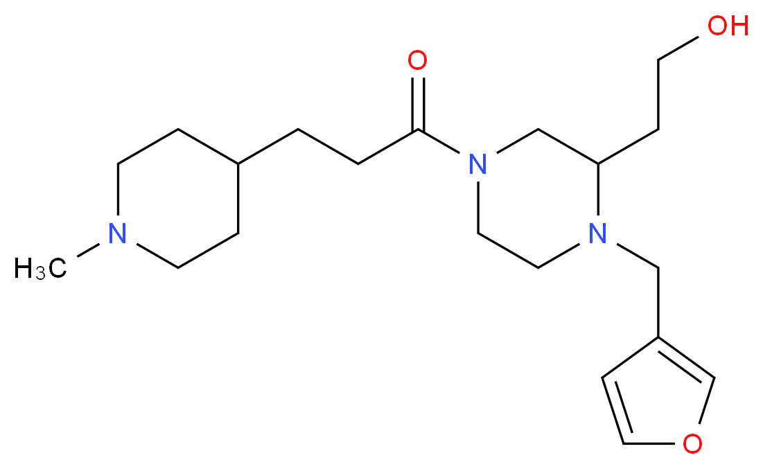 2-{1-(3-furylmethyl)-4-[3-(1-methylpiperidin-4-yl)propanoyl]piperazin-2-yl}ethanol_分子结构_CAS_)