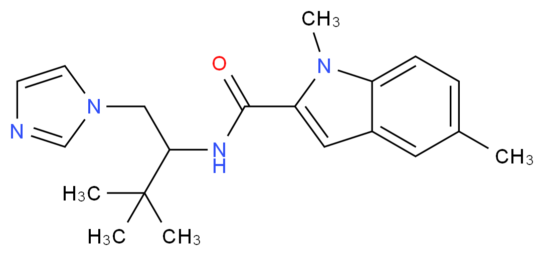 N-[1-(1H-imidazol-1-ylmethyl)-2,2-dimethylpropyl]-1,5-dimethyl-1H-indole-2-carboxamide_分子结构_CAS_)