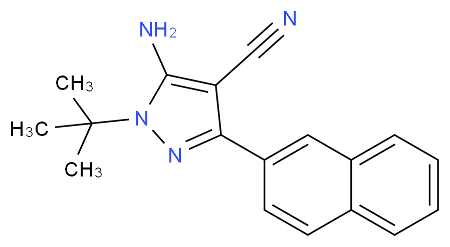 5-Amino-3-(1-naphthyl)-4-cyano-1-tert-butylpyrazole_分子结构_CAS_221243-34-1)