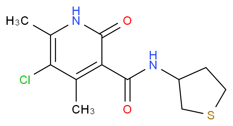 5-chloro-4,6-dimethyl-2-oxo-N-(tetrahydro-3-thienyl)-1,2-dihydropyridine-3-carboxamide_分子结构_CAS_)