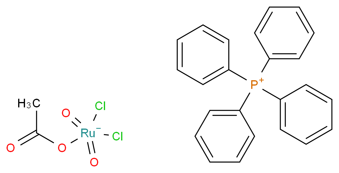 四苯基膦乙酸二氯二氧钌(VI)酸盐_分子结构_CAS_131083-49-3)