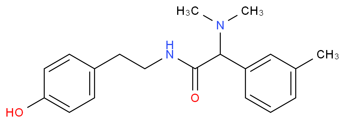 2-(dimethylamino)-N-[2-(4-hydroxyphenyl)ethyl]-2-(3-methylphenyl)acetamide_分子结构_CAS_)