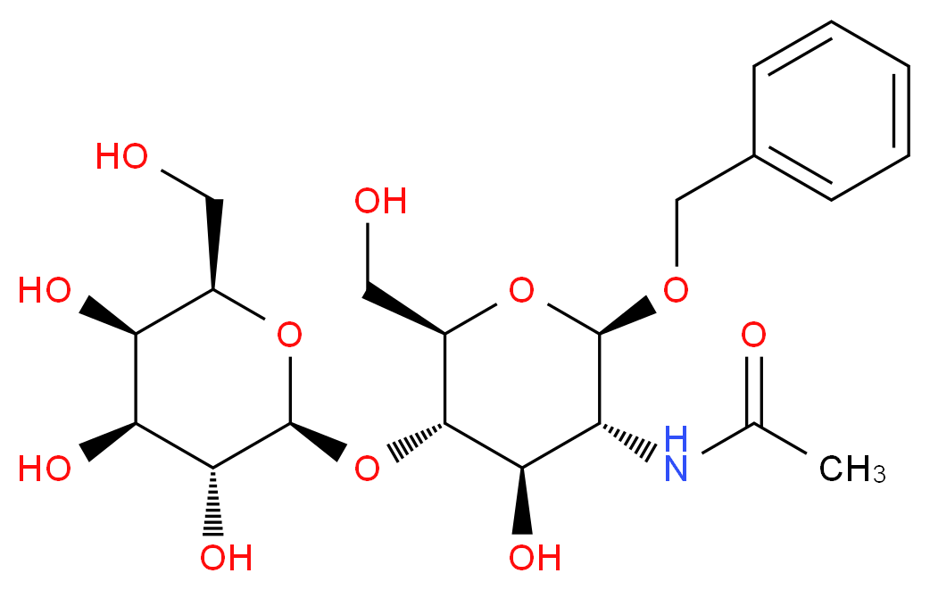 N-[(2R,3R,4R,5S,6R)-2-(benzyloxy)-4-hydroxy-6-(hydroxymethyl)-5-{[(2S,3R,4S,5R,6R)-3,4,5-trihydroxy-6-(hydroxymethyl)oxan-2-yl]oxy}oxan-3-yl]acetamide_分子结构_CAS_53167-38-7