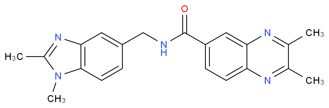 N-[(1,2-dimethyl-1H-benzimidazol-5-yl)methyl]-2,3-dimethyl-6-quinoxalinecarboxamide_分子结构_CAS_)