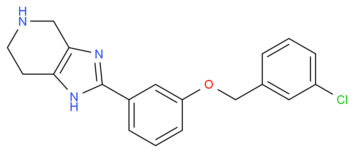 2-{3-[(3-chlorobenzyl)oxy]phenyl}-4,5,6,7-tetrahydro-1H-imidazo[4,5-c]pyridine_分子结构_CAS_)