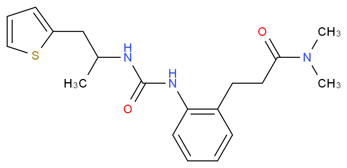 N,N-dimethyl-3-{2-[({[1-methyl-2-(2-thienyl)ethyl]amino}carbonyl)amino]phenyl}propanamide_分子结构_CAS_)
