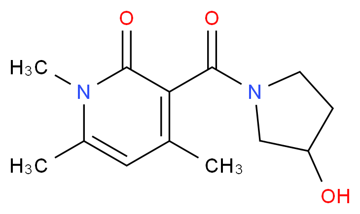 3-[(3-hydroxypyrrolidin-1-yl)carbonyl]-1,4,6-trimethylpyridin-2(1H)-one_分子结构_CAS_)