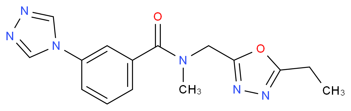 N-[(5-ethyl-1,3,4-oxadiazol-2-yl)methyl]-N-methyl-3-(4H-1,2,4-triazol-4-yl)benzamide_分子结构_CAS_)