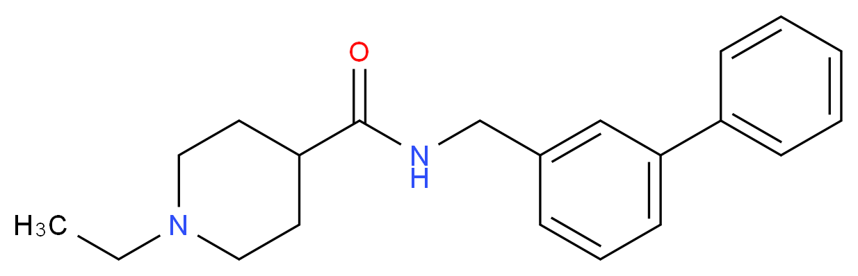 N-(biphenyl-3-ylmethyl)-1-ethylpiperidine-4-carboxamide_分子结构_CAS_)