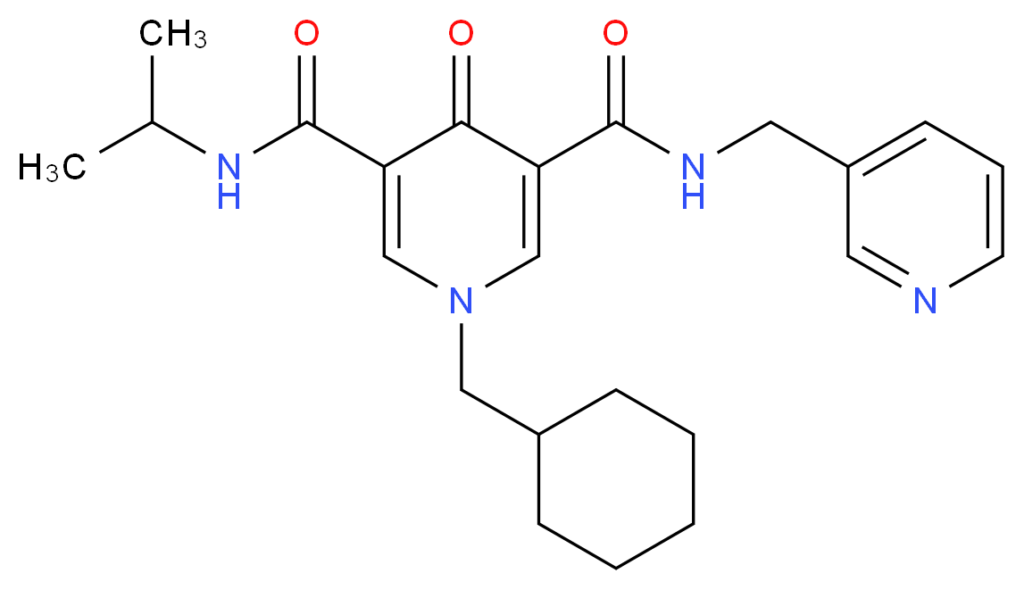 1-(cyclohexylmethyl)-N-isopropyl-4-oxo-N'-(3-pyridinylmethyl)-1,4-dihydro-3,5-pyridinedicarboxamide_分子结构_CAS_)