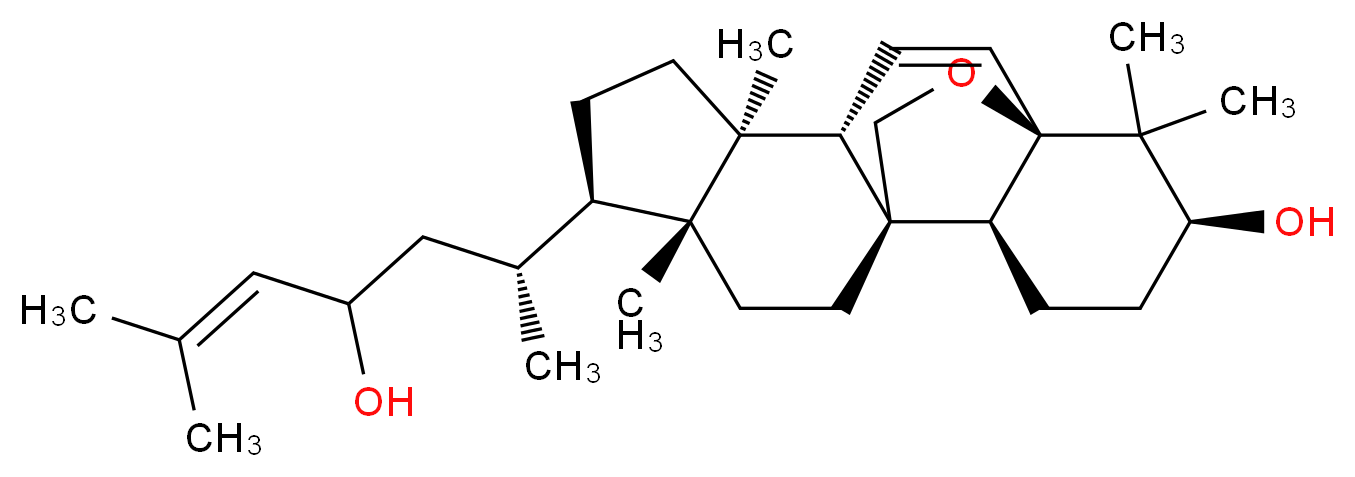 (1R,4S,5S,8R,9R,12S,13S,16S)-8-[(2R)-4-hydroxy-6-methylhept-5-en-2-yl]-5,9,17,17-tetramethyl-18-oxapentacyclo[10.5.2.0<sup>1</sup>,<sup>1</sup><sup>3</sup>.0<sup>4</sup>,<sup>1</sup><sup>2</sup>.0<sup>5</sup>,<sup>9</sup>]nonadec-2-en-16-ol_分子结构_CAS_877603-72-0