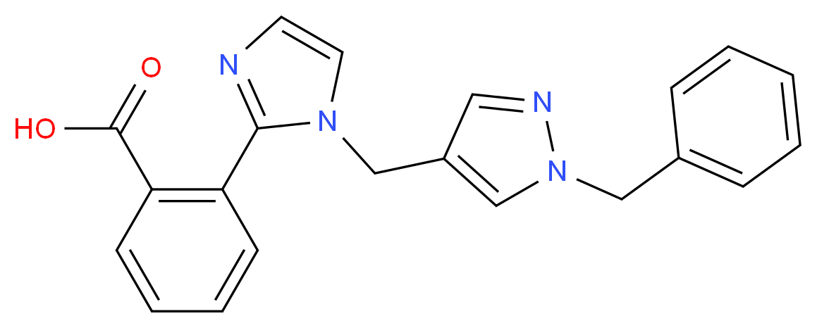 2-{1-[(1-benzyl-1H-pyrazol-4-yl)methyl]-1H-imidazol-2-yl}benzoic acid_分子结构_CAS_)