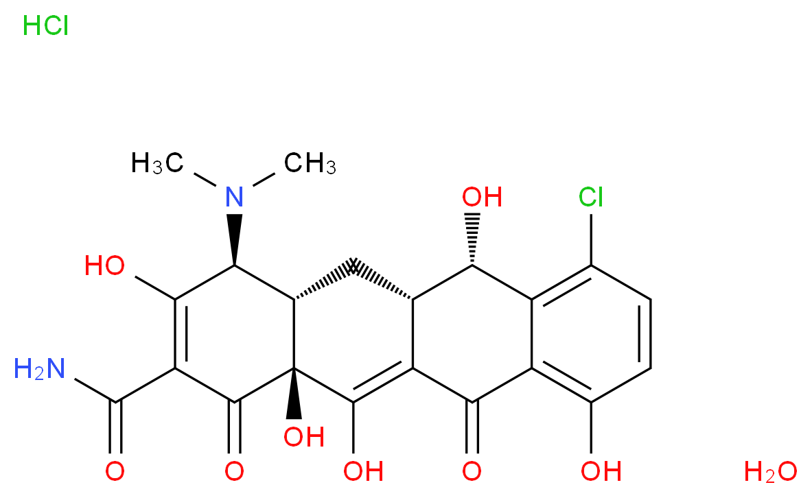 地美环素 盐酸盐 半水合物_分子结构_CAS_64-73-3(anhydrous))