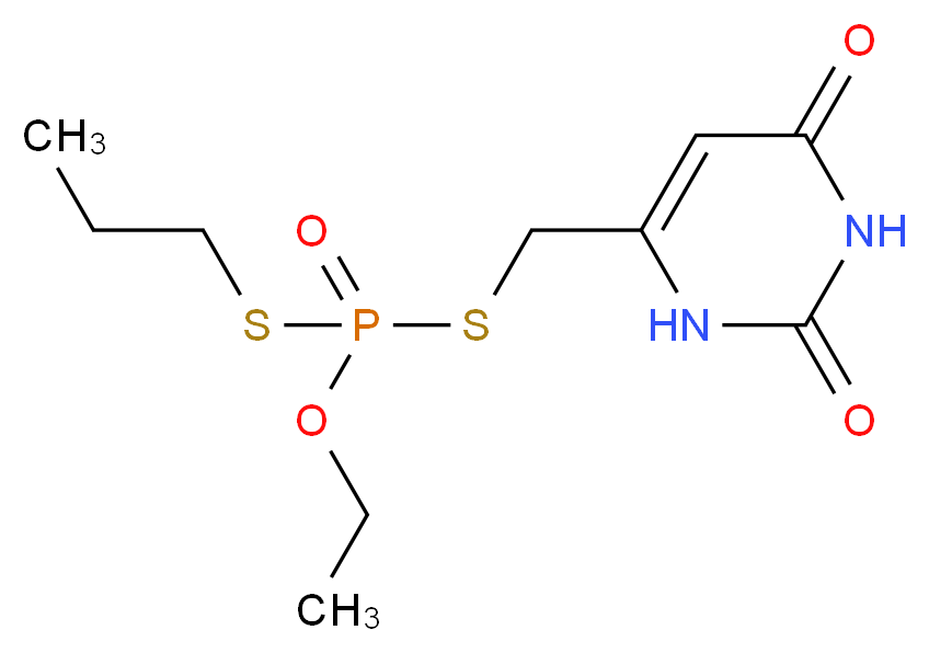 S-[(2,6-dioxo-1,2,3,6-tetrahydropyrimidin-4-yl)methyl] O-ethyl S-propyl phosphodithioate_分子结构_CAS_)