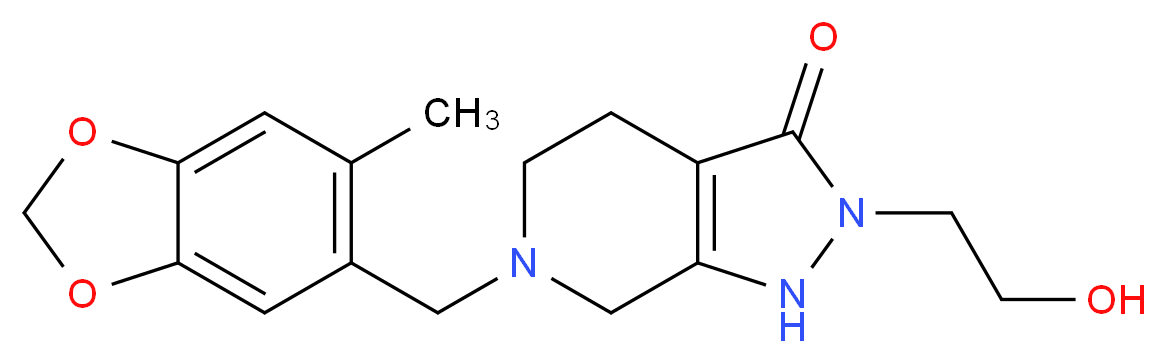 2-(2-hydroxyethyl)-6-[(6-methyl-1,3-benzodioxol-5-yl)methyl]-1,2,4,5,6,7-hexahydro-3H-pyrazolo[3,4-c]pyridin-3-one_分子结构_CAS_)