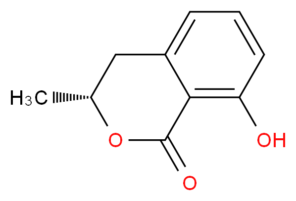 (3R)-8-hydroxy-3-methyl-3,4-dihydro-1H-2-benzopyran-1-one_分子结构_CAS_480-33-1