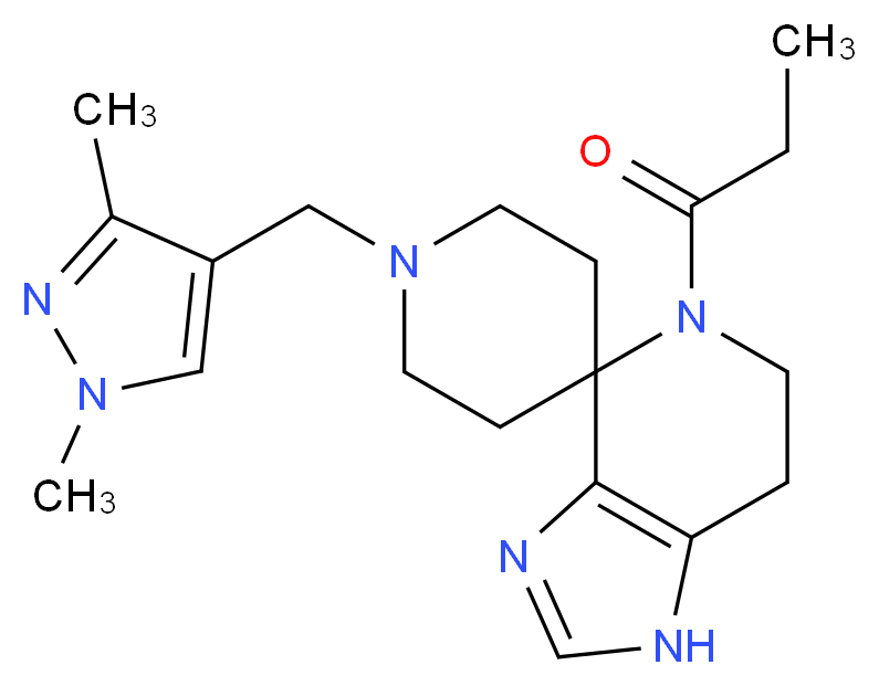 1'-[(1,3-dimethyl-1H-pyrazol-4-yl)methyl]-5-propionyl-1,5,6,7-tetrahydrospiro[imidazo[4,5-c]pyridine-4,4'-piperidine]_分子结构_CAS_)