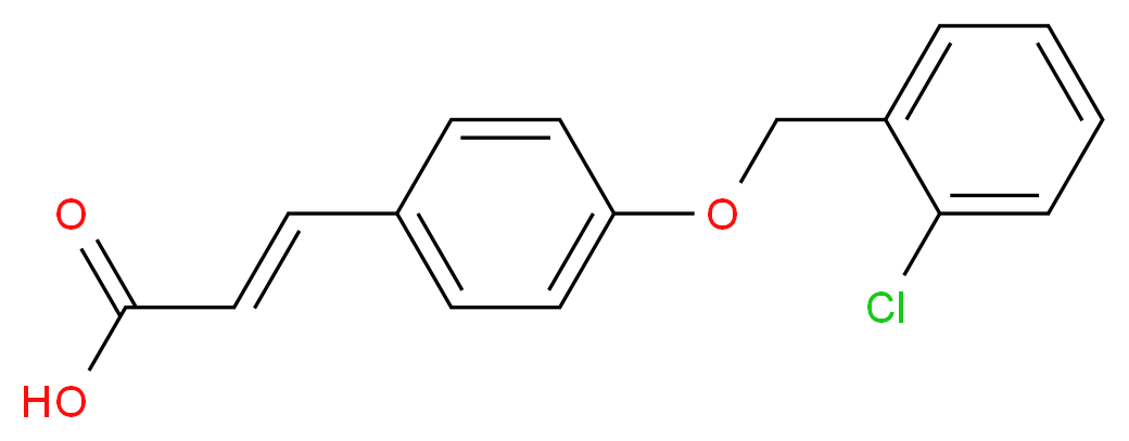 (2E)-3-{4-[(2-chlorophenyl)methoxy]phenyl}prop-2-enoic acid_分子结构_CAS_879642-95-2