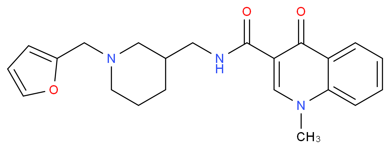 N-{[1-(2-furylmethyl)piperidin-3-yl]methyl}-1-methyl-4-oxo-1,4-dihydroquinoline-3-carboxamide_分子结构_CAS_)