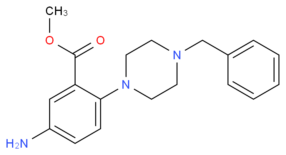 Methyl 5-amino-2-(4-benzylpiperazino)-benzenecarboxylate_分子结构_CAS_)