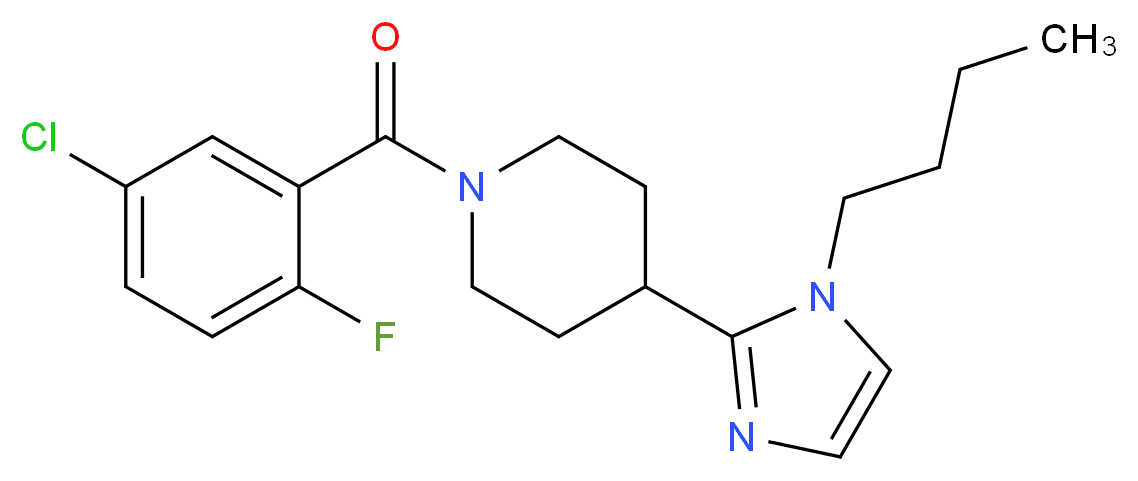 4-(1-butyl-1H-imidazol-2-yl)-1-(5-chloro-2-fluorobenzoyl)piperidine_分子结构_CAS_)