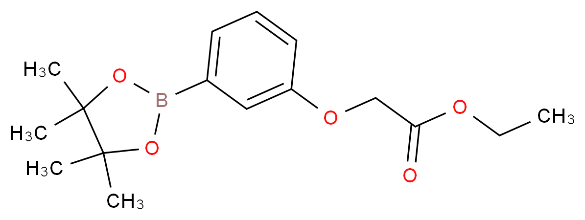ethyl 2-[3-(tetramethyl-1,3,2-dioxaborolan-2-yl)phenoxy]acetate_分子结构_CAS_850411-07-3
