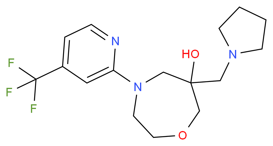 6-(pyrrolidin-1-ylmethyl)-4-[4-(trifluoromethyl)pyridin-2-yl]-1,4-oxazepan-6-ol_分子结构_CAS_)