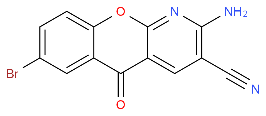 2-氨基-7-溴-5-氧-5H-[1]苯并吡喃[2,3-b]吡啶-3-甲腈_分子结构_CAS_206658-80-2)