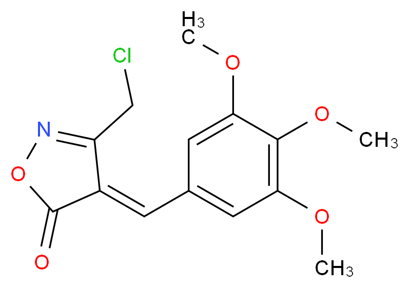 (4E)-3-(Chloromethyl)-4-(3,4,5-trimethoxy-benzylidene)isoxazol-5(4H)-one_分子结构_CAS_)