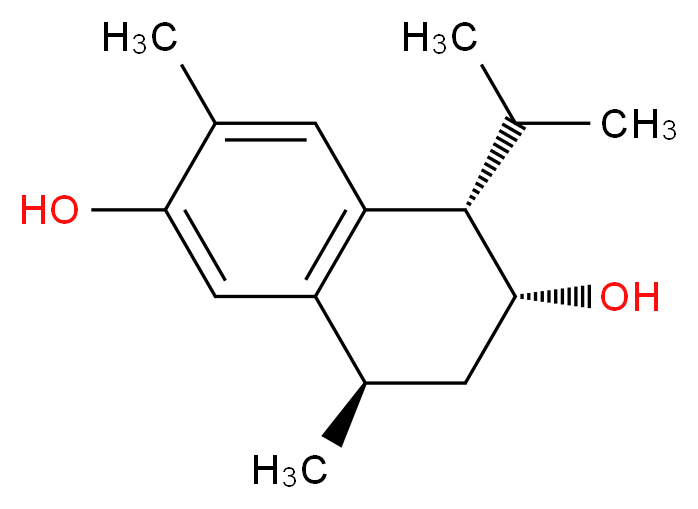 (1S,2R,4R)-4,7-dimethyl-1-(propan-2-yl)-1,2,3,4-tetrahydronaphthalene-2,6-diol_分子结构_CAS_941227-27-6