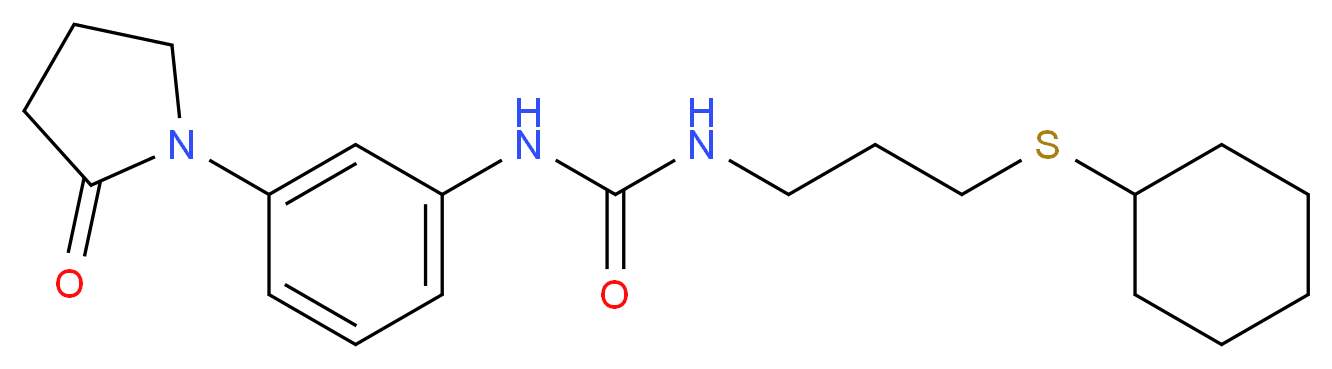 N-[3-(cyclohexylthio)propyl]-N'-[3-(2-oxopyrrolidin-1-yl)phenyl]urea_分子结构_CAS_)