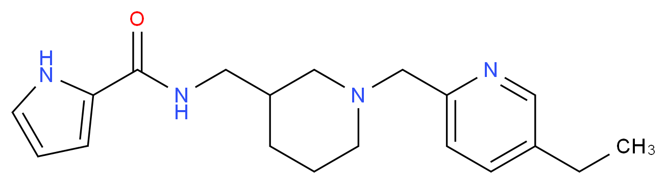 N-({1-[(5-ethylpyridin-2-yl)methyl]piperidin-3-yl}methyl)-1H-pyrrole-2-carboxamide_分子结构_CAS_)