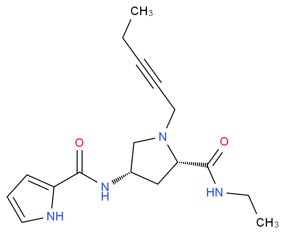 (4S)-N-ethyl-1-pent-2-yn-1-yl-4-[(1H-pyrrol-2-ylcarbonyl)amino]-L-prolinamide_分子结构_CAS_)