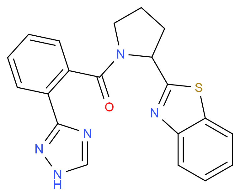 2-{1-[2-(1H-1,2,4-triazol-3-yl)benzoyl]-2-pyrrolidinyl}-1,3-benzothiazole_分子结构_CAS_)