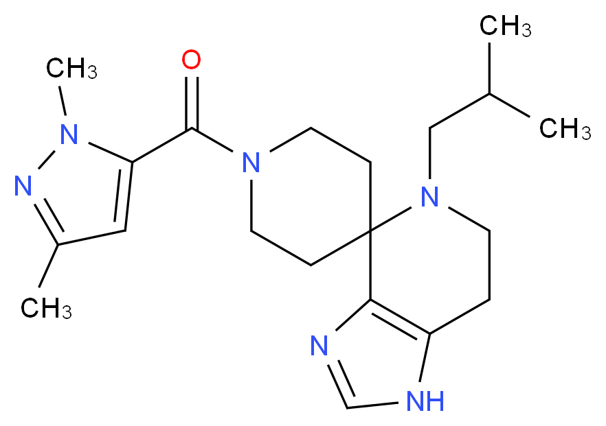 1'-[(1,3-dimethyl-1H-pyrazol-5-yl)carbonyl]-5-isobutyl-1,5,6,7-tetrahydrospiro[imidazo[4,5-c]pyridine-4,4'-piperidine]_分子结构_CAS_)