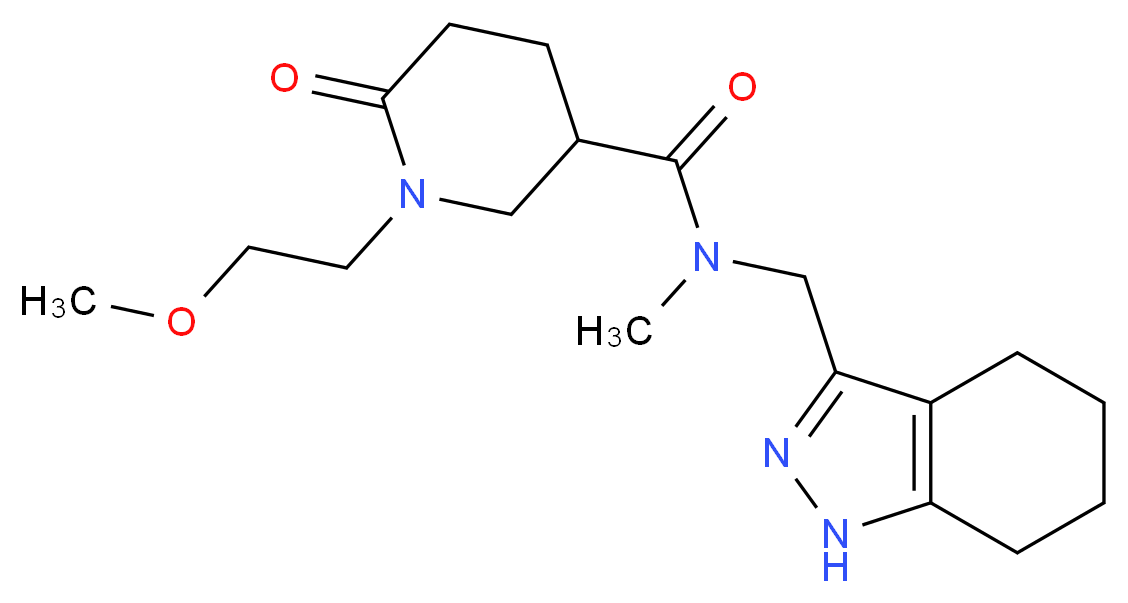 1-(2-methoxyethyl)-N-methyl-6-oxo-N-(4,5,6,7-tetrahydro-1H-indazol-3-ylmethyl)-3-piperidinecarboxamide_分子结构_CAS_)