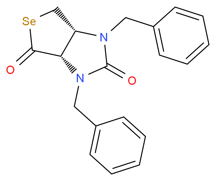 (3aS,6aR)-1,3-dibenzyl-hexahydro-1H-selenopheno[3,4-d]imidazolidine-2,4-dione_分子结构_CAS_61253-80-3