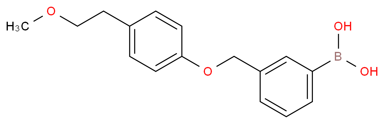 3-[(4′-(2-甲氧基乙基)苯氧基)甲基]苯硼酸_分子结构_CAS_871126-26-0)