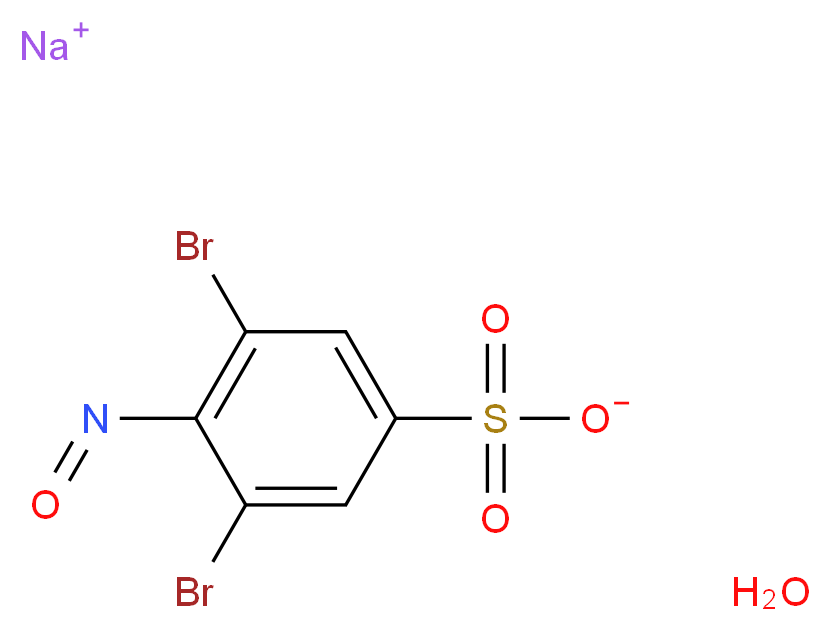 3,5-Dibromo-4-nitrosobenzenesulfonic acid sodium salt hydrate_分子结构_CAS_698999-49-4)
