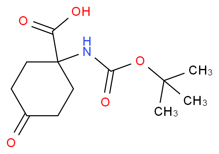 1-{[(tert-butoxy)carbonyl]amino}-4-oxocyclohexane-1-carboxylic acid_分子结构_CAS_285996-76-1